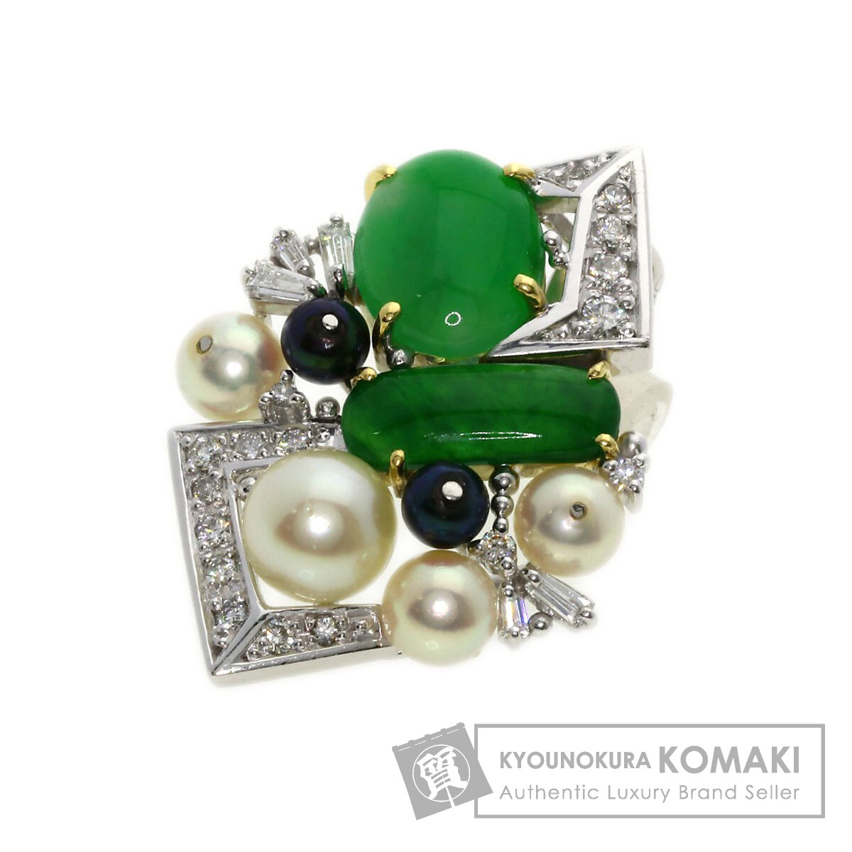 1.23ct 翡翠 ヒスイ パール 真珠 ダイヤモンド ペンダントトップ