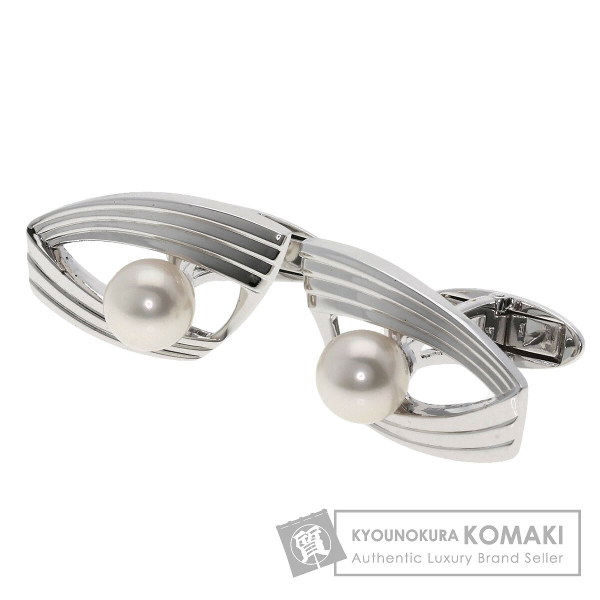 MIKIMOTO ミキモト アコヤパール 真珠 カフス シルバー メンズ