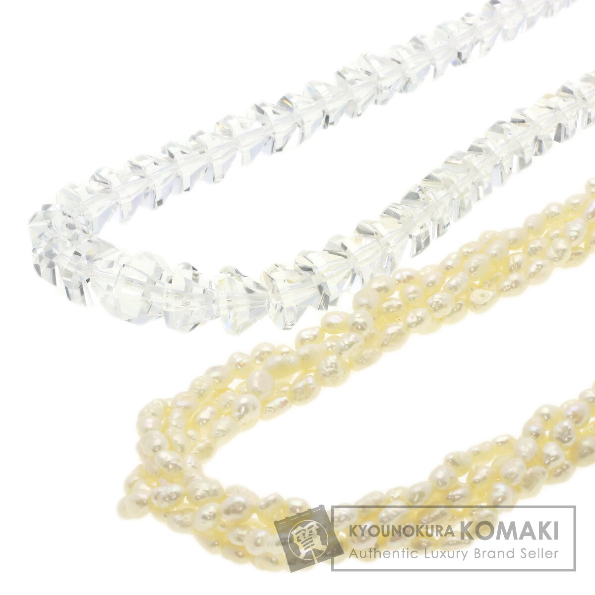 セレクトジュエリー ネックレス 水晶 クリスタル・淡水パール 真珠 2点セット