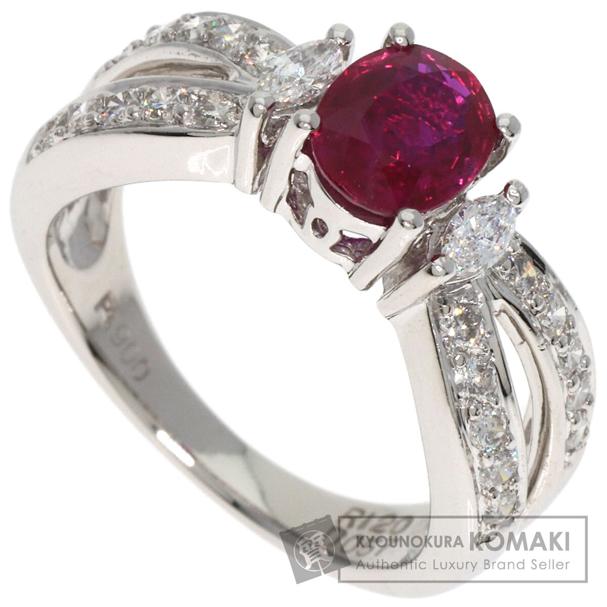 プラチナ ルビー ダイヤモンド リング（R1.28ct D0.73ct）｜真珠