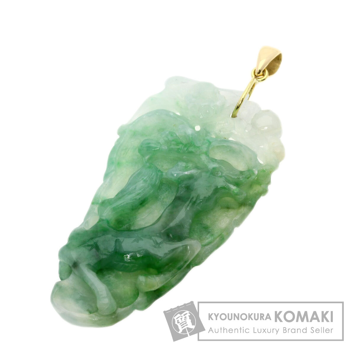 本翡翠　如来様　k18ペンダントトップ 本翡翠 如来様 k18ペンダントトップ 847 現品 k18金 天然 陽緑