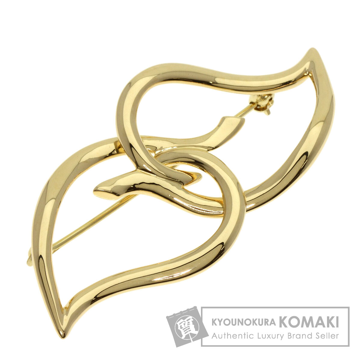 TIFFANY&Co. ティファニー ダブルリーフ ブローチ K18イエローゴールド