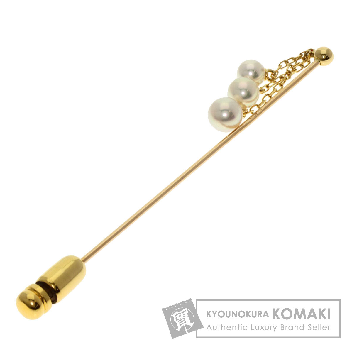 MIKIMOTO ミキモト パール 真珠 ブローチ K18イエローゴールド