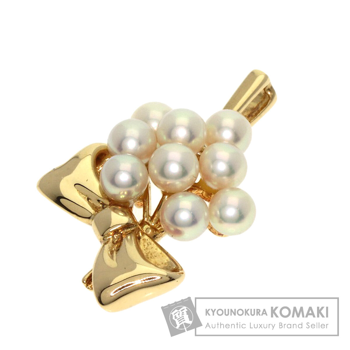 MIKIMOTO ミキモト リボン パール 真珠 ペンダントトップ K18