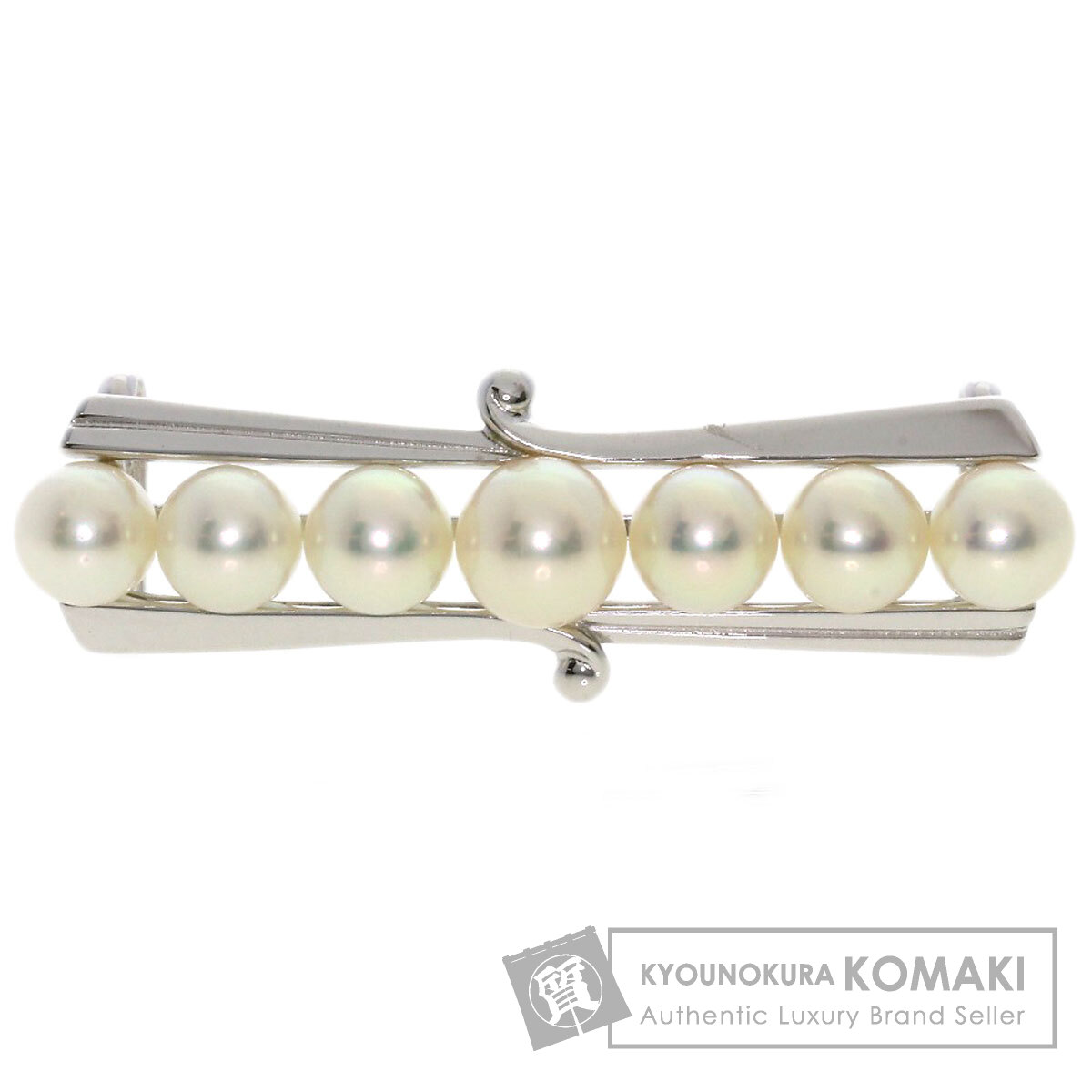MIKIMOTO ミキモト パール 真珠 帯留め K14ホワイトゴールド