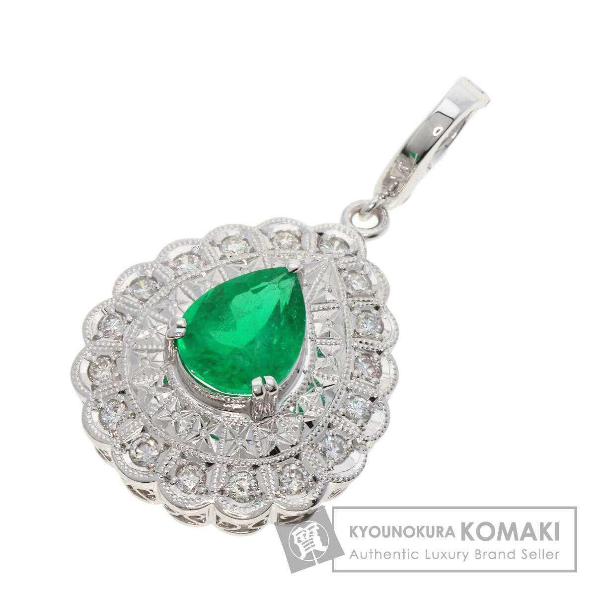 特別サービス品◆Pt900エメラルド、ダイヤモンドつきペンダントトップ 2.66ct エメラルド ダイヤモンド ペンダントトップ プラチナ