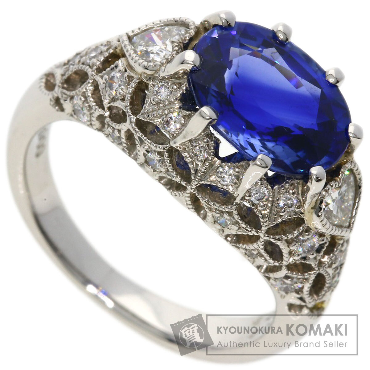 3.298ct サファイア ダイヤモンド リング・指輪 プラチナPT900