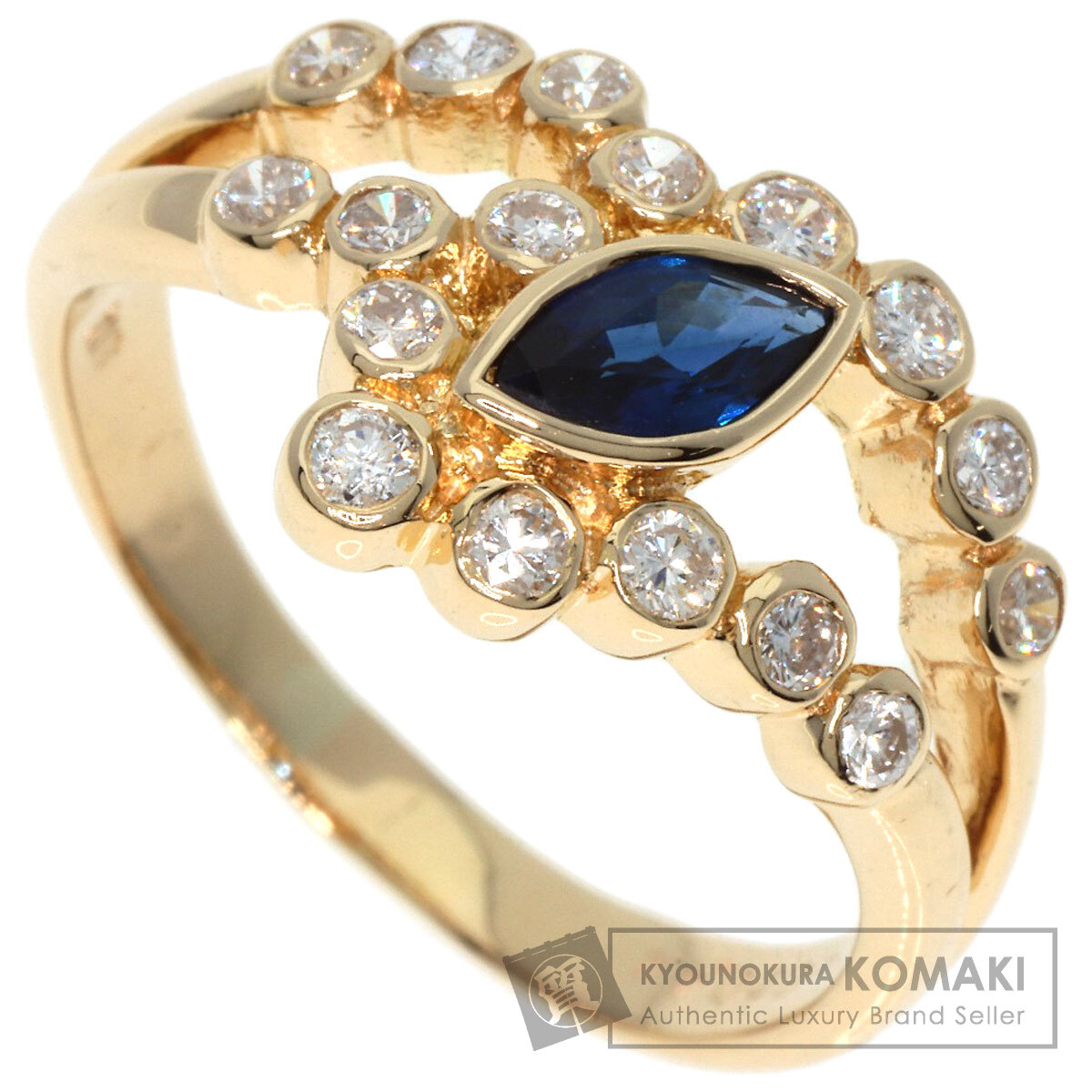 0.4ct サファイア ダイヤモンド リング・指輪 K18イエロー