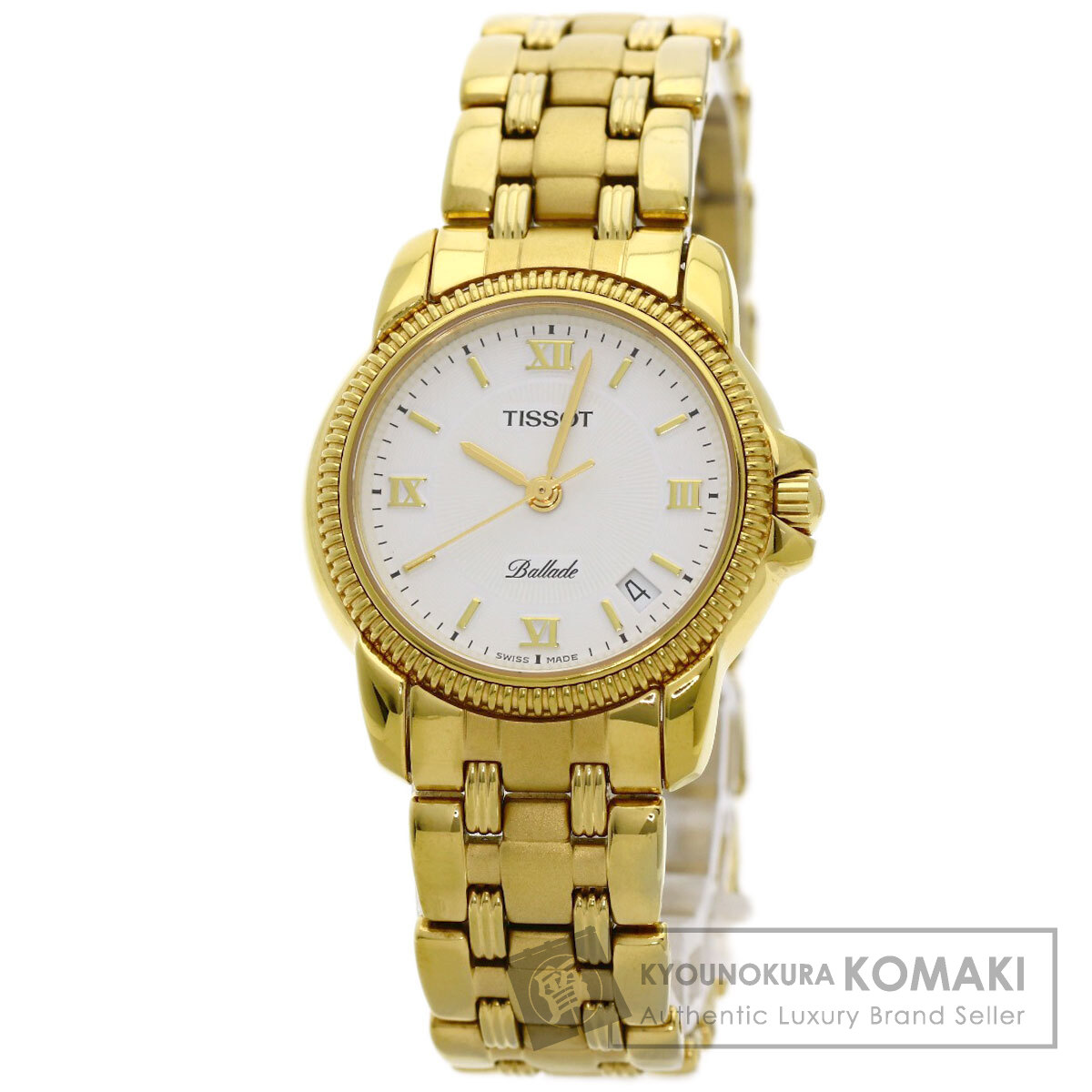 稼働品 TISSOT ティソ 腕時計 デイト グレー文字盤 C227/327C TISSOT ティソ C227/327C バラード 腕時計 GP/GP レディース