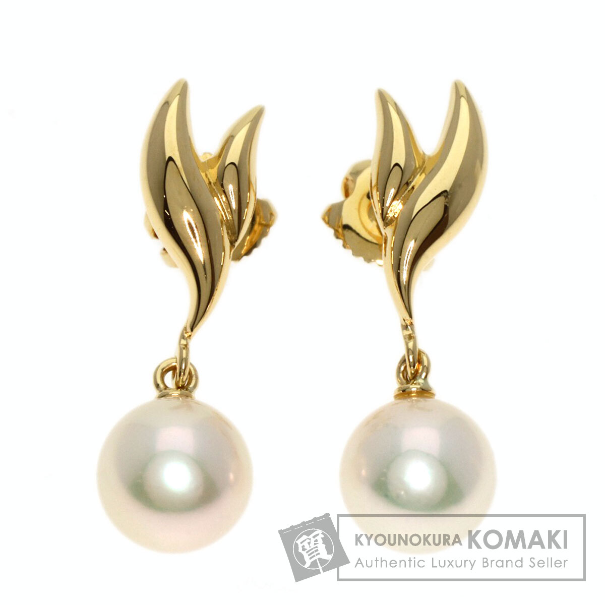 MIKIMOTO ミキモト アコヤパール 真珠 ピアス K18イエローゴールド