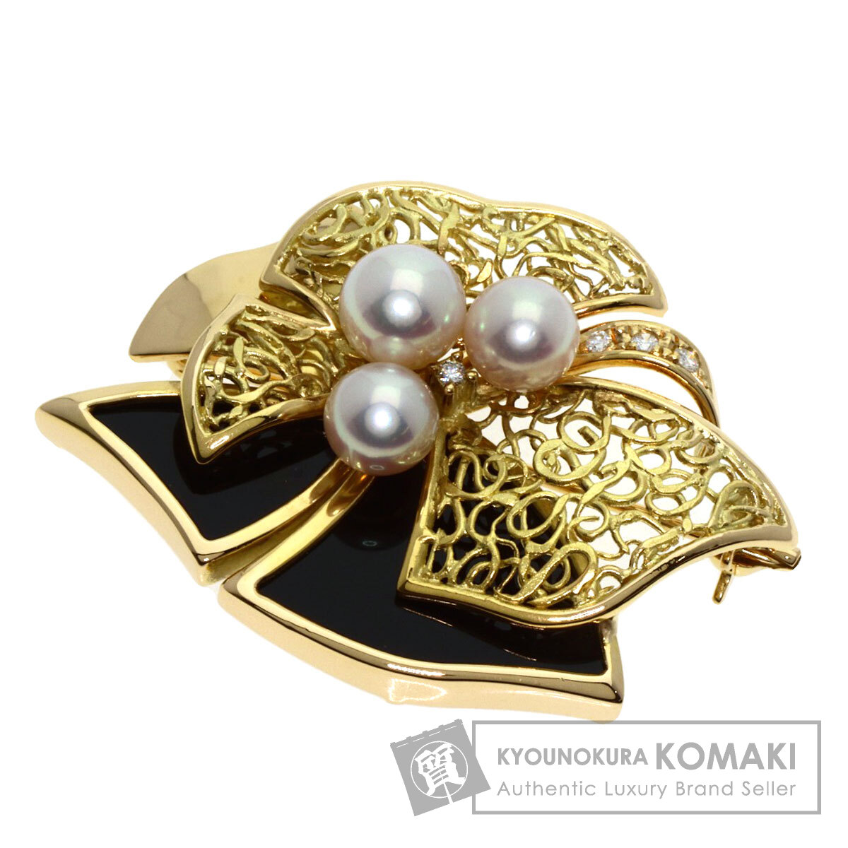 TASAKI タサキ アコヤパール 真珠 オニキス ダイヤモンド