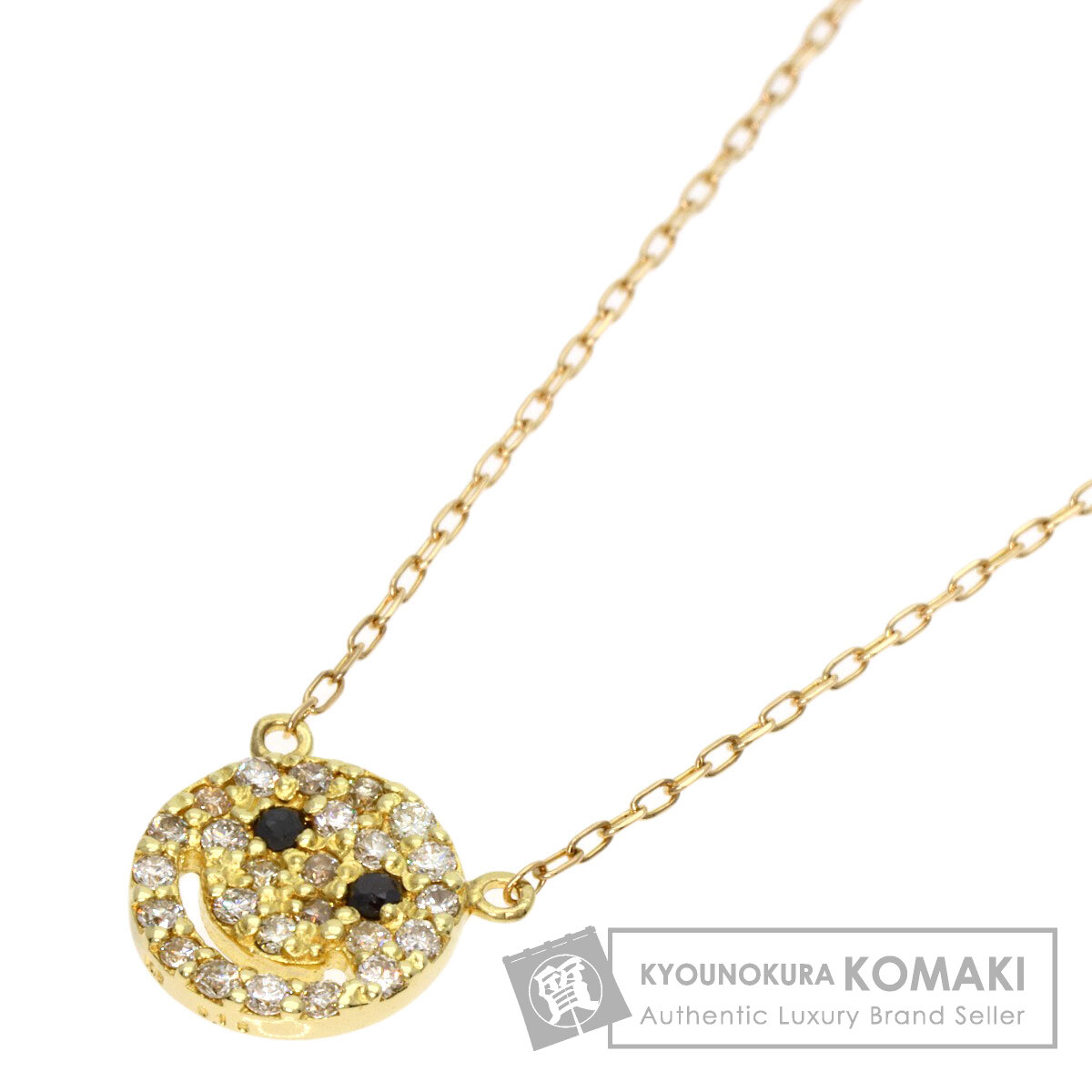 ネックレス ダイヤモンド 0.1ct スマイル ライン K18 ゴールド