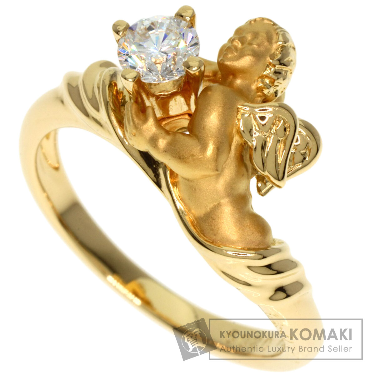 希少 ☆ Carreray Carrera  天使 チャーム K18/750 Carrera y Carrera】カレライカレラ『K18YG ハートを持つ天使