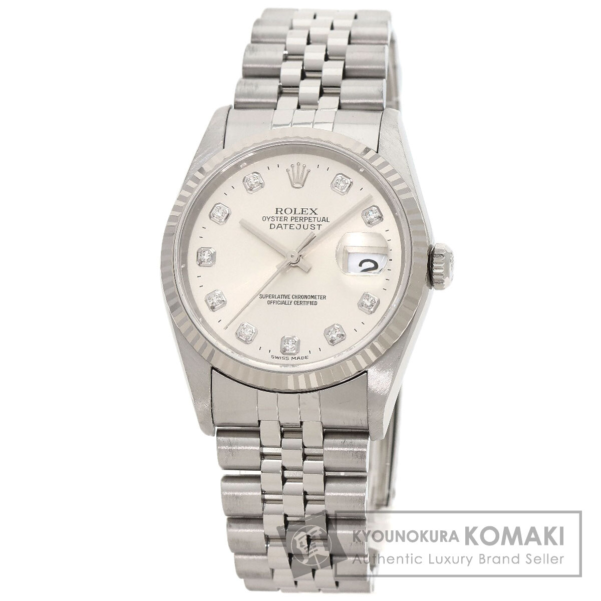 ROLEX ロレックス 16234G デイトジャスト 10P ダイヤモンド 腕時計