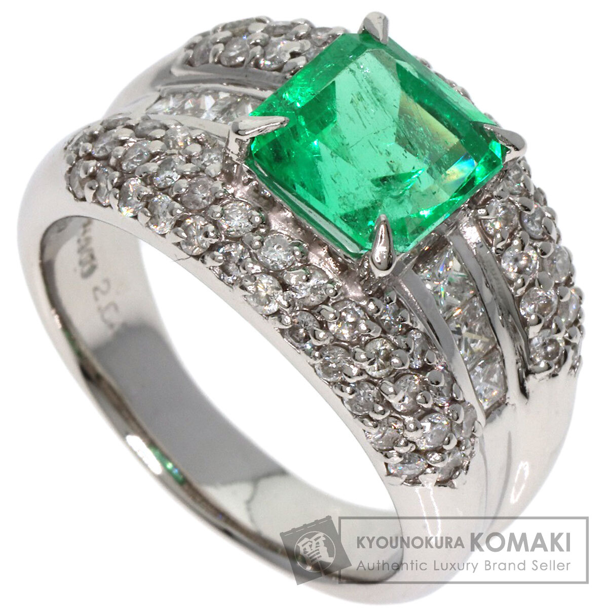 2.64ct エメラルド ダイヤモンド リング・指輪 プラチナPT900 15.4g