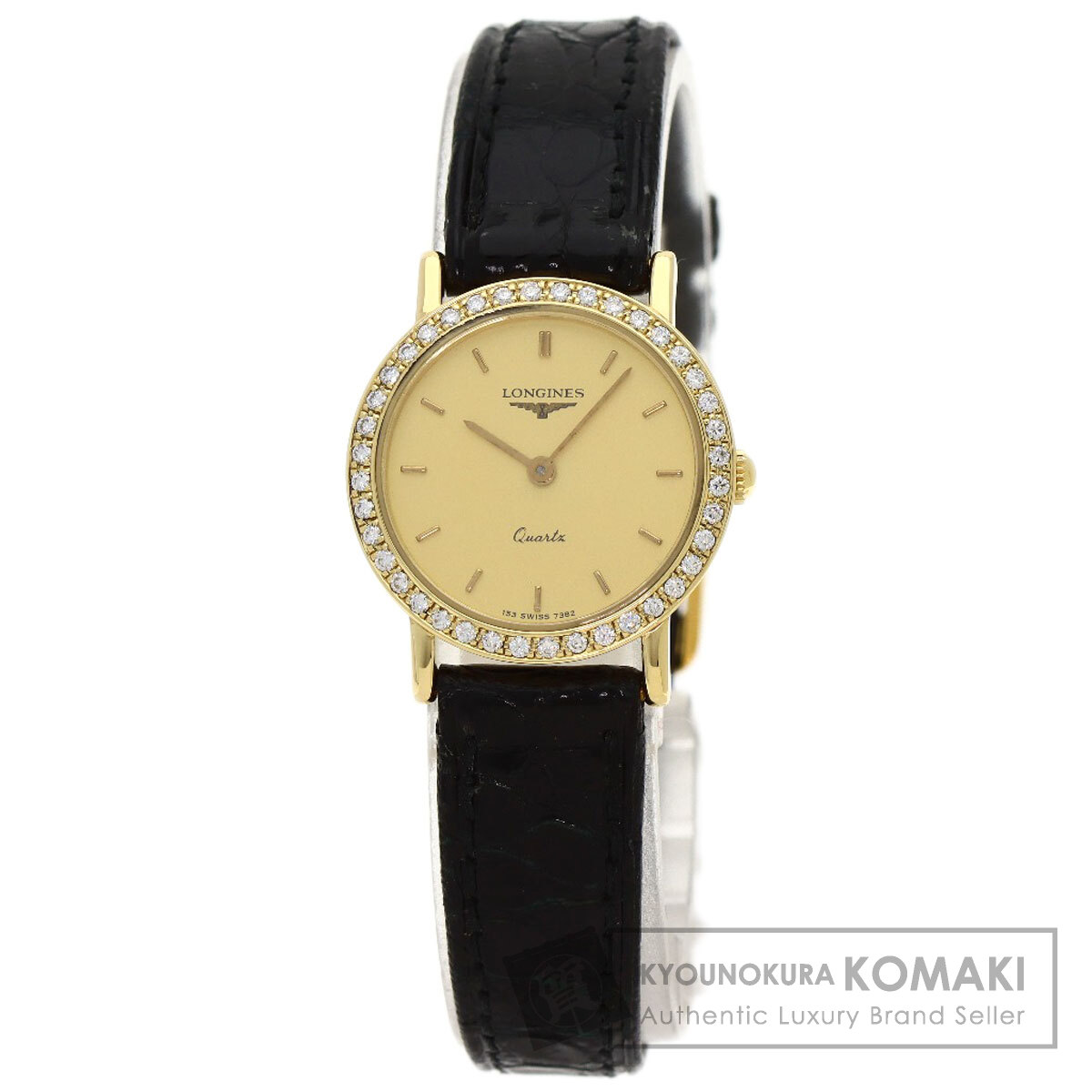 LONGINES ロンジン QZ ゴールド文字盤 デイト7091 フラッグシップ