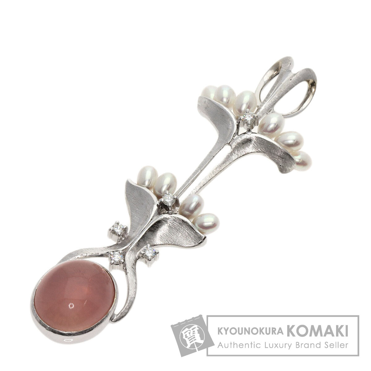 タサキ ペンダントトップ ローズクォーツ パール ダイヤモンド