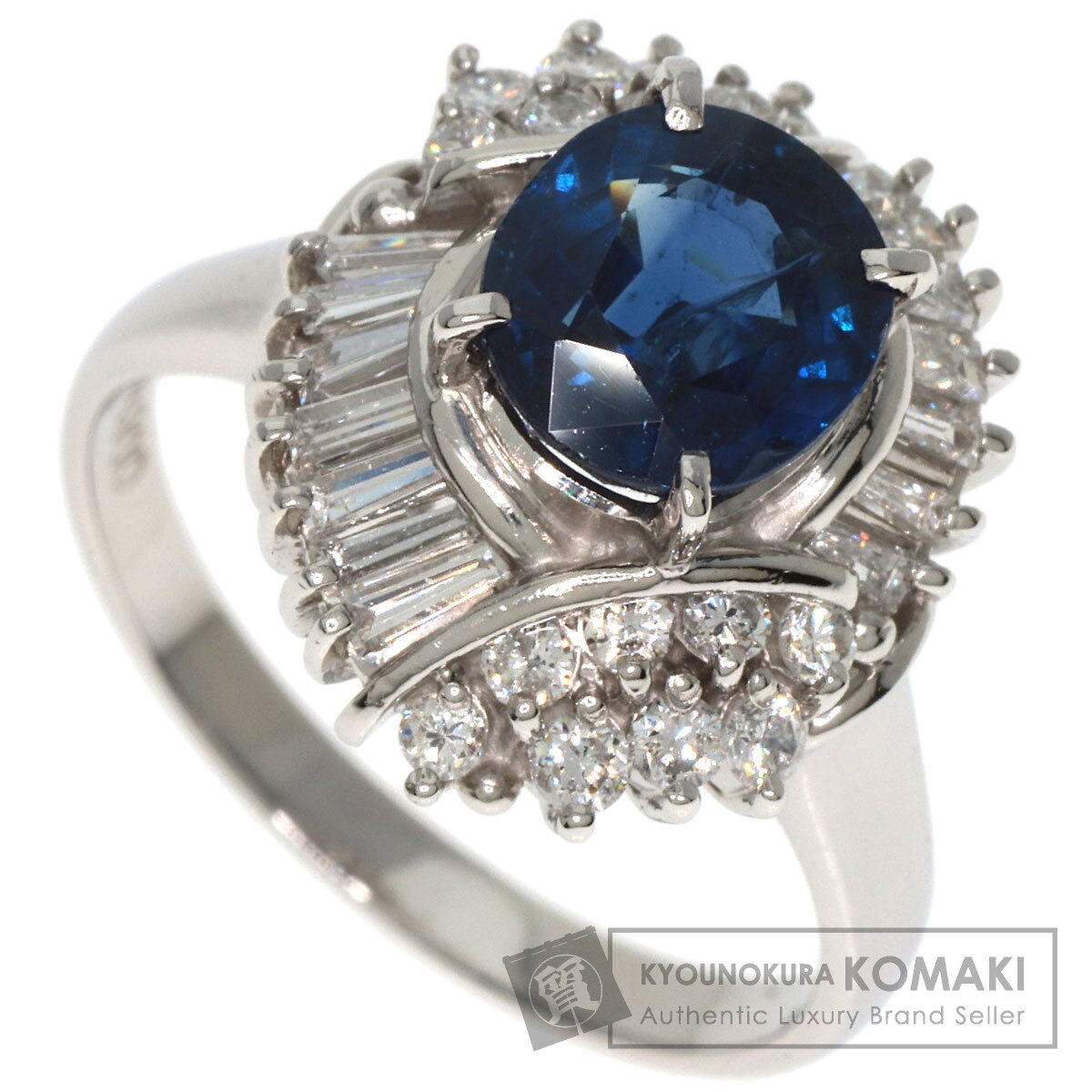 2.216ct サファイア ダイヤモンド リング・指輪 プラチナPT900 7.71g 