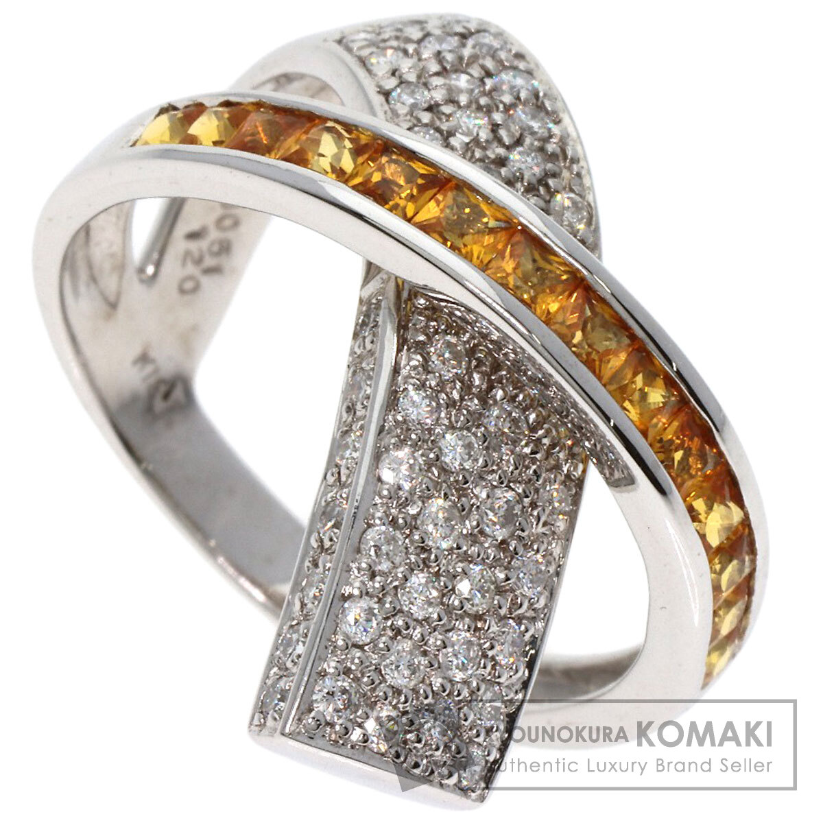 1.2ct イエローサファイア ダイヤモンド リング・指輪 K18