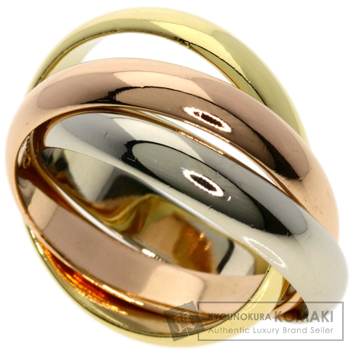 G2242 カルティエ 8号 K18 スリーゴールド トリニティリング　指輪 CARTIER】カルティエ トリニティ リング・指輪 8号 – NISHIKINO
