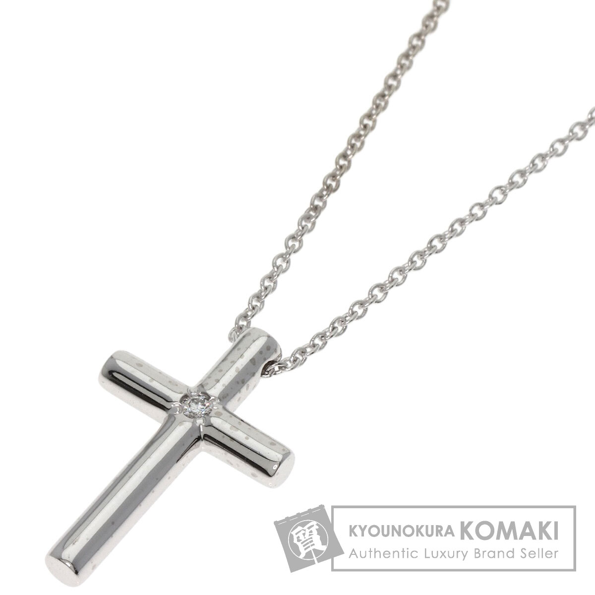 美品　ティファニー　ネックレス　クロス　ダイヤモンド　s スモール　プラチナ Tiffany & Co. - TIFFANY&Co.(ティファニー) スモールクロス
