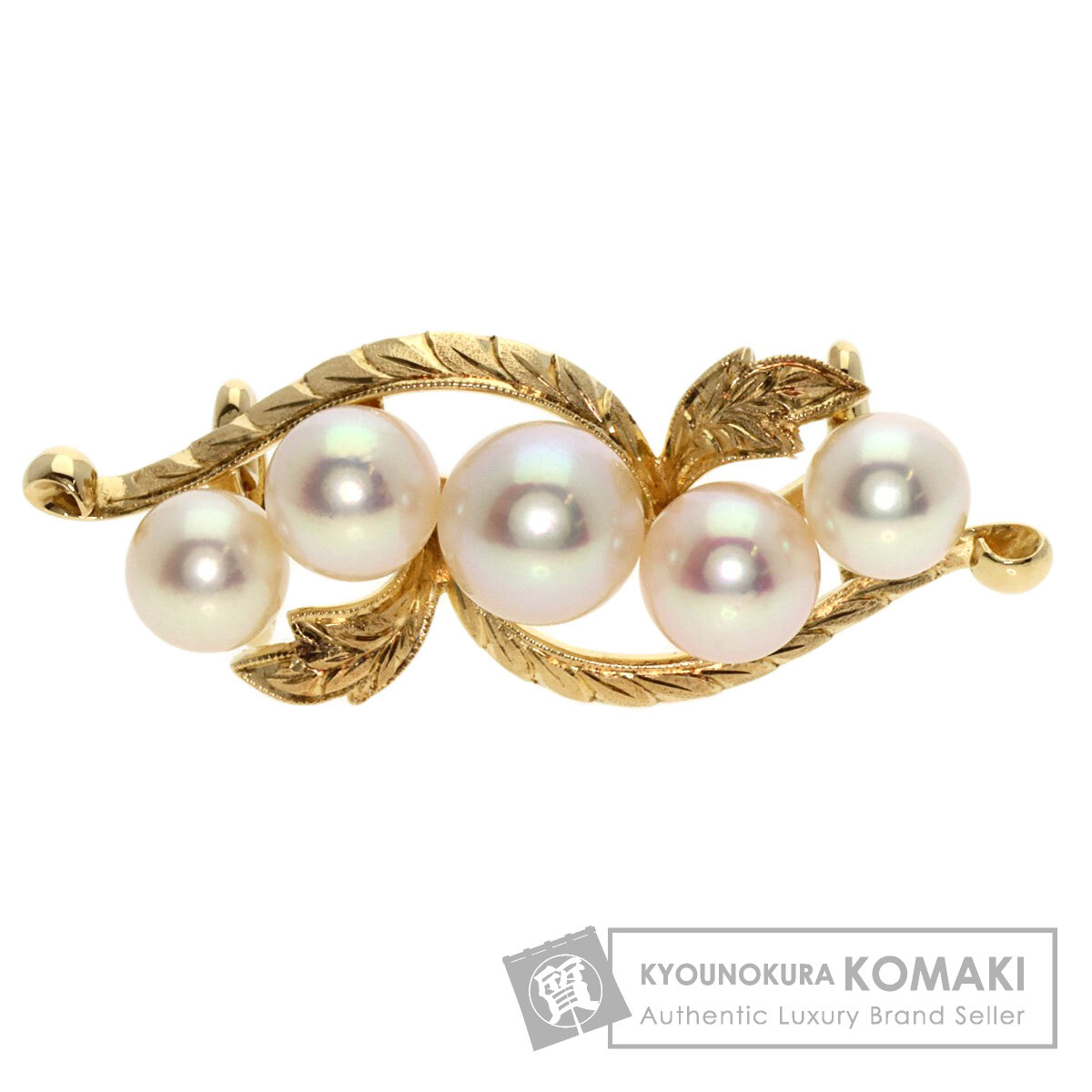MIKIMOTO ミキモト パール 真珠 帯留め K14イエローゴールド