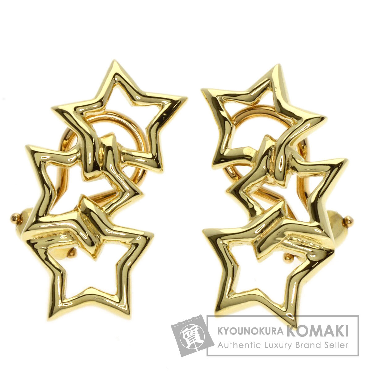 TIFFANY&Co. ティファニー トリプルスター イヤリング K18イエロー