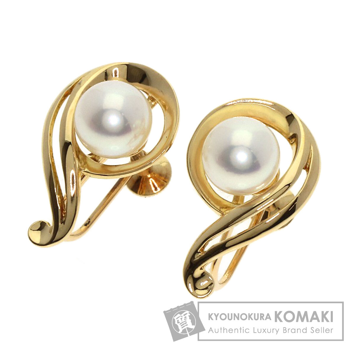 MIKIMOTO ミキモト パール 真珠 イヤリング K18イエローゴールド