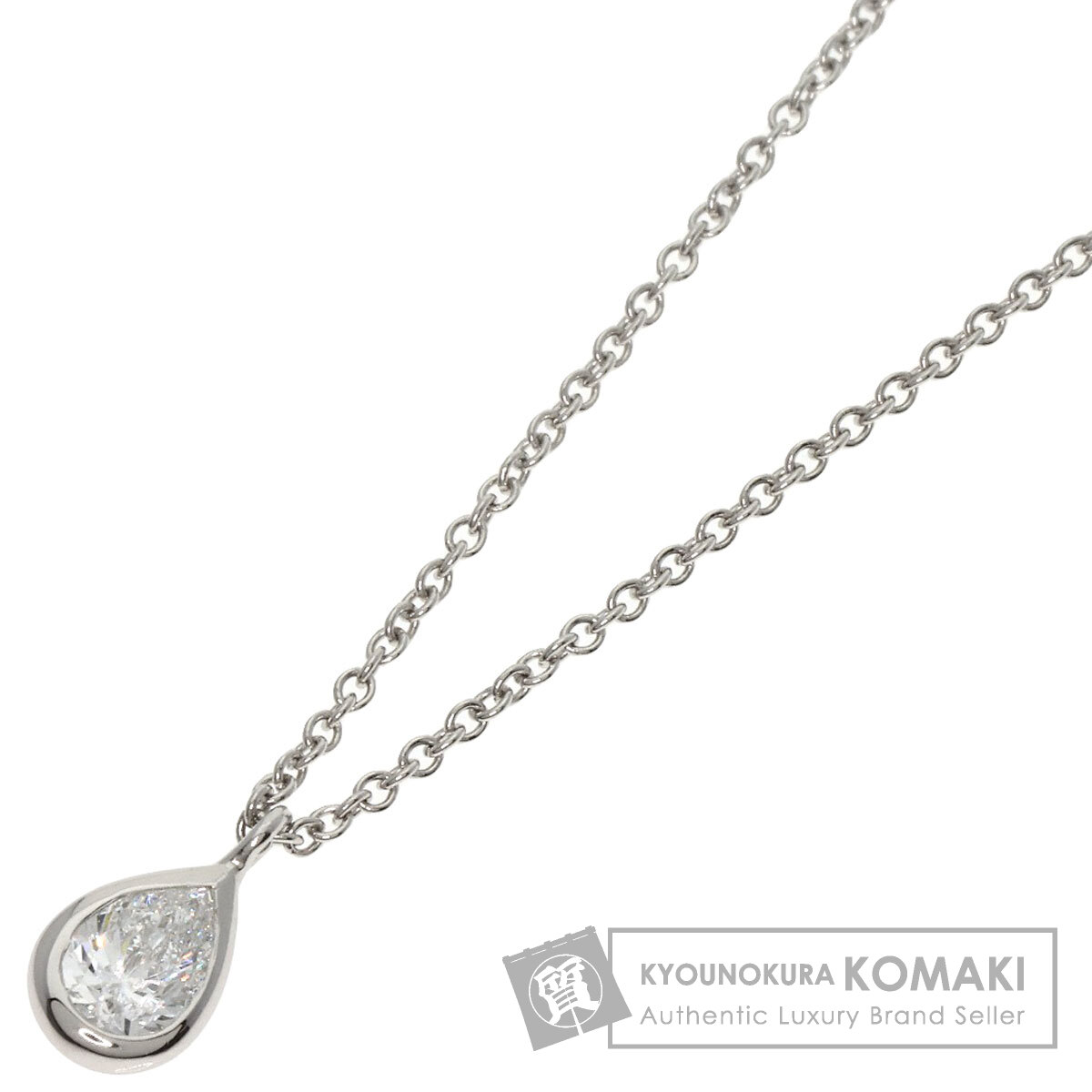 ティファニー　pt950　バイザヤード　シェイプ　ダイヤモンド　ネックレス ティファニー TIFFANY & CO. PT950 バイザヤード ペアシェイプ