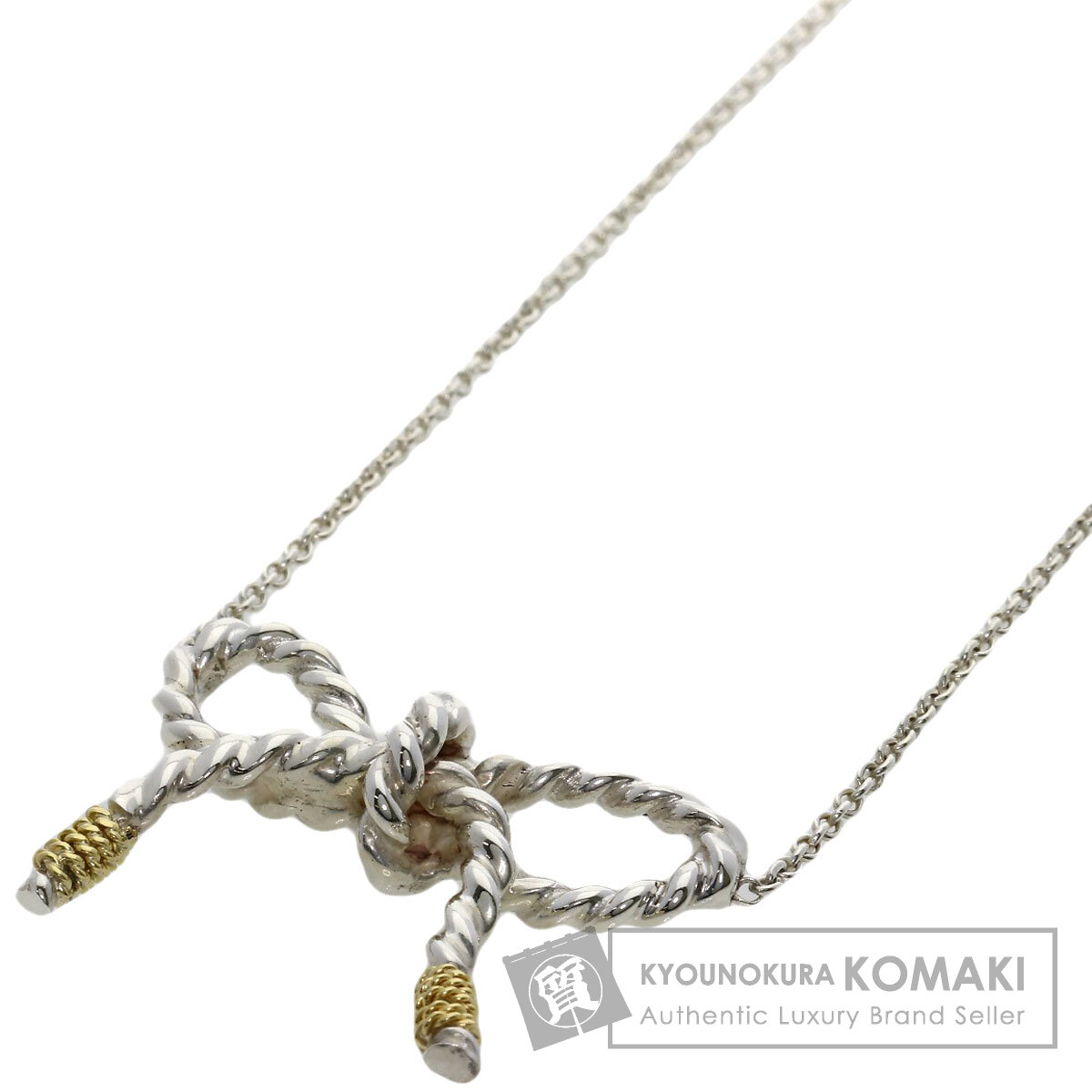 ティファニー　ツイストリボン　シルバー925/K14 ブローチ Tiffany & Co. - ティファニー ブローチ ツイスト リボン