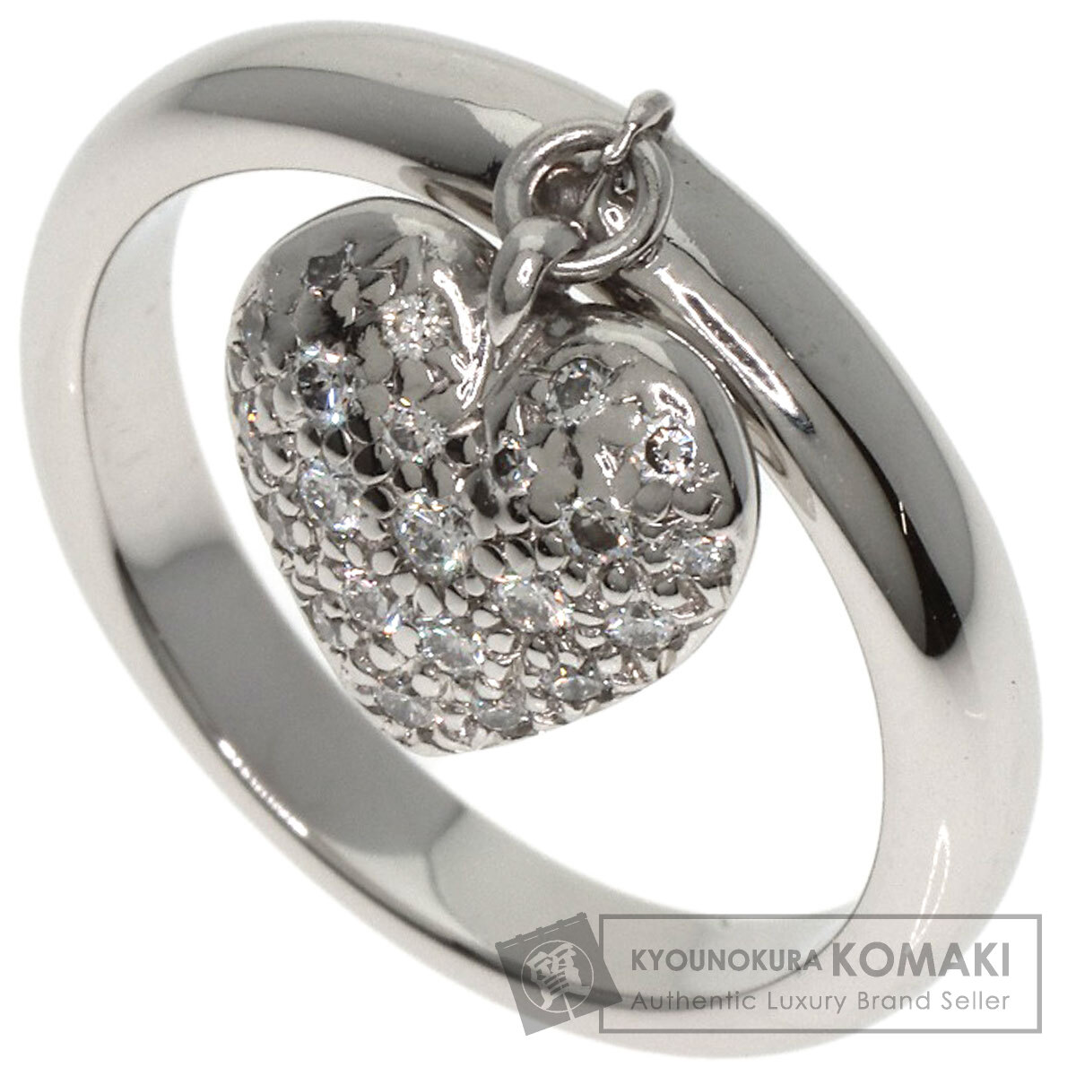 ティファニー 13号 ブルー エナメル ハート バンド リング RM3fe Tiffany & Co. - ティファニー 13号 ブルー エナメル ハート