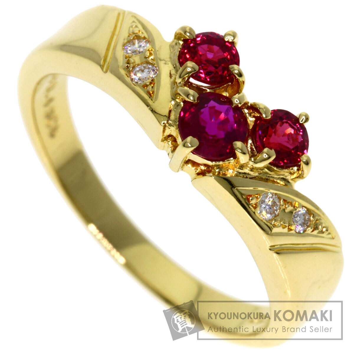 8/美品 ミキモト K18×Pt900 ルビー0.21ct ダイヤ リング 指輪