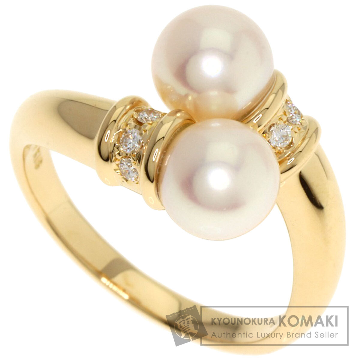 TASAKI 田崎 K18 yg ツインパール リング イエローゴールド 18金 TASAKI 田崎 K18 yg ツインパールリング イエローゴールド 18金