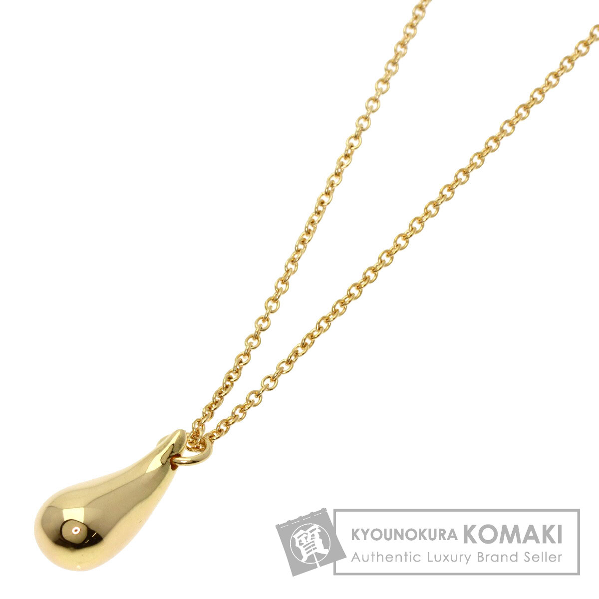 N335 ティファニー　ティアドロップネックレス　750YG K18YG TIFFANY&Co. ティファニー ティアドロップ ネックレス K18