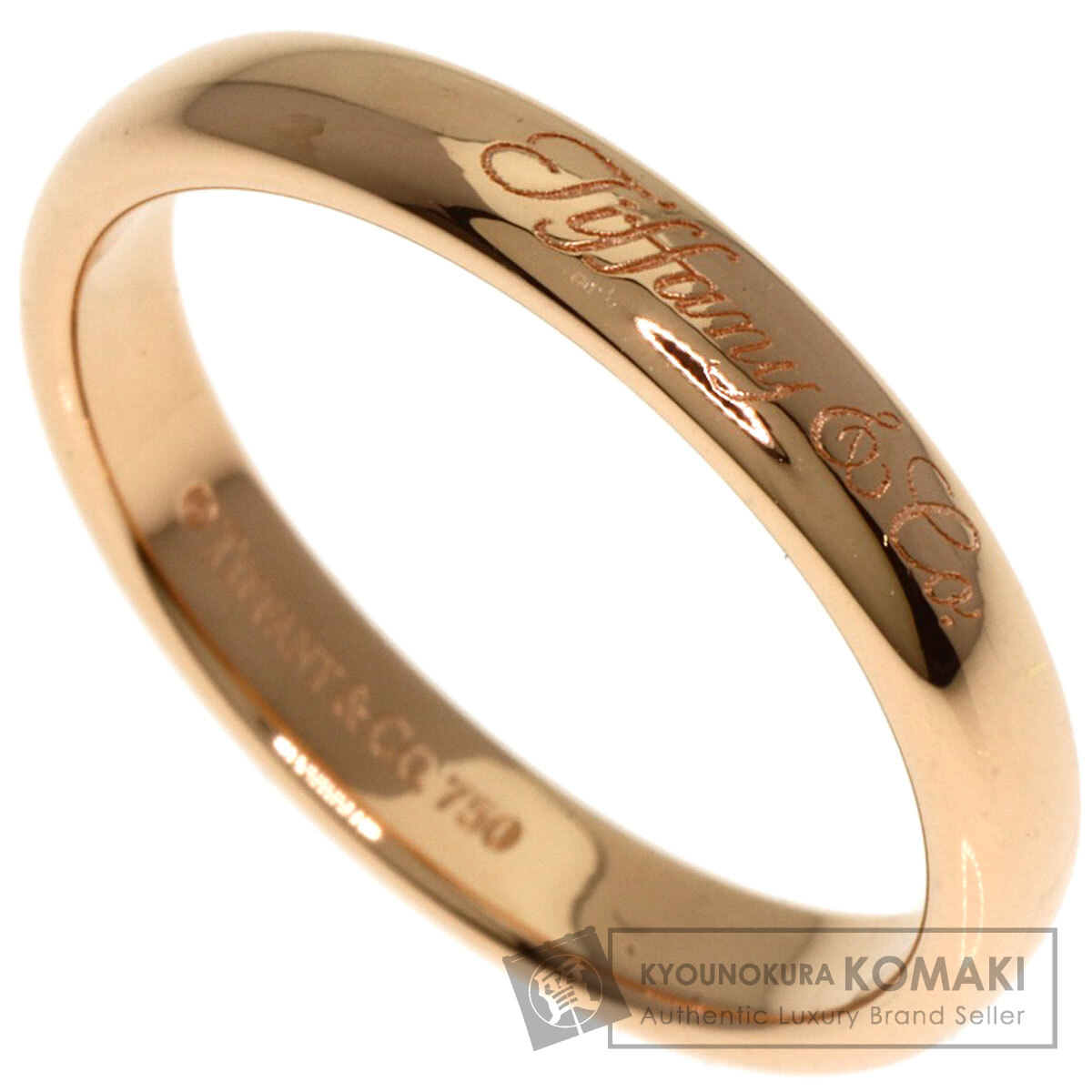 ティファニー TIFFANY K18YG 9号 ノーツ ナロー リング 良品