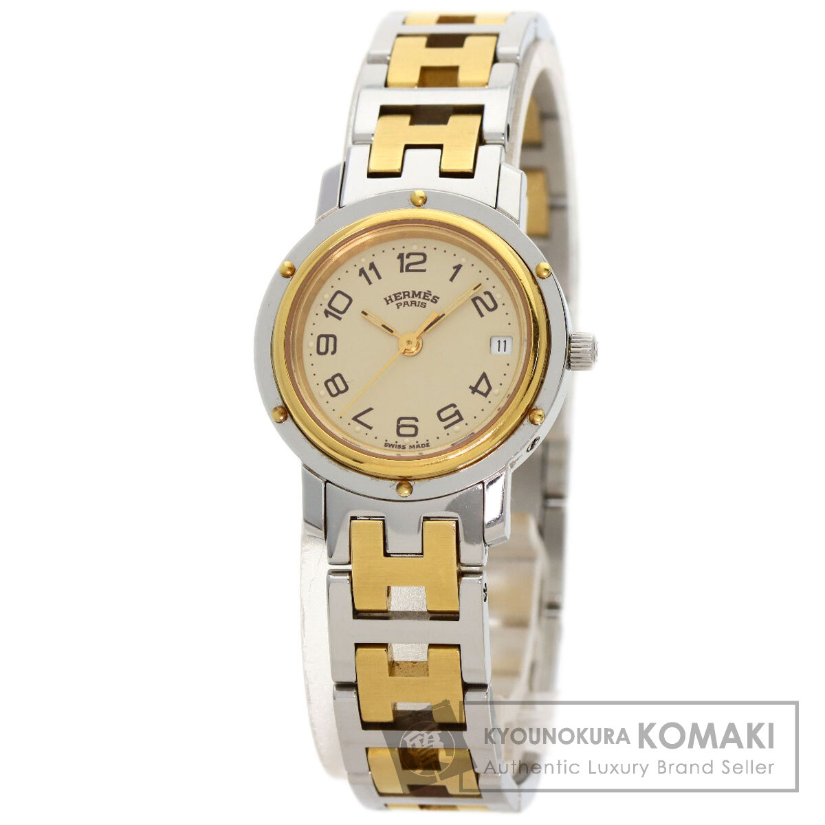 HERMES エルメス CL4.220 クリッパー 旧ベルト 腕時計