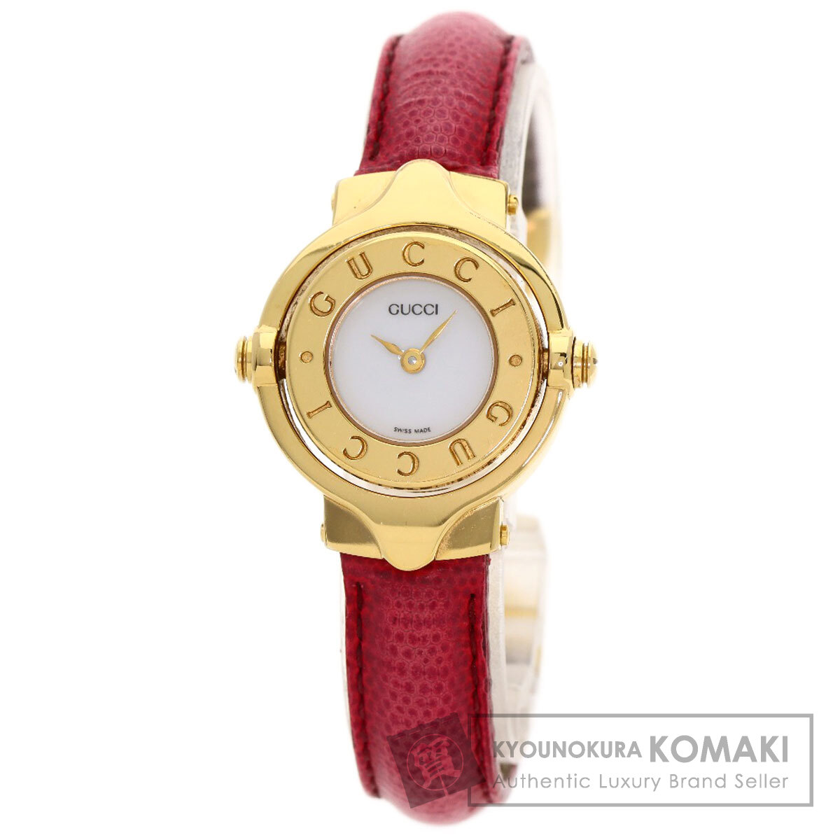 【​限​定​販​売​】 GUCCI グッチ 6600 バングルウォッチ リバーシブル 腕時計 GP/革 時計