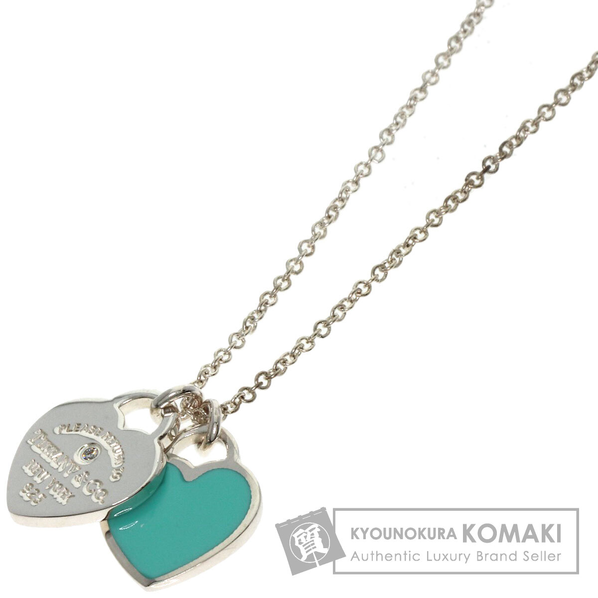 Tiffany & Co. シルバーハートネックレスダブルラビングダイヤ1p Tiffany & Co. シルバーハートネックレスダブルラビングダイヤ1p