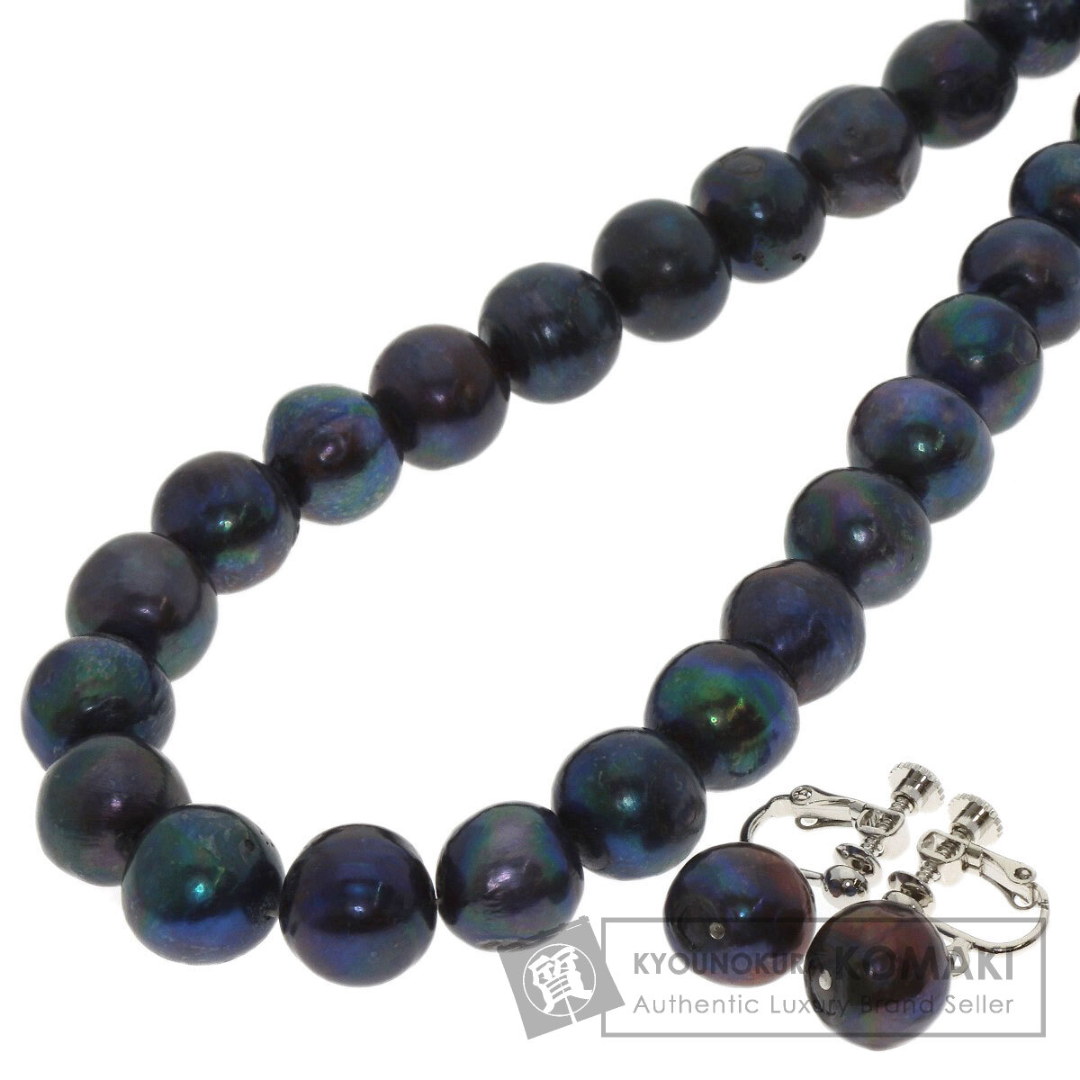 セレクトジュエリー ネックレス パール 真珠  イヤリング 2点セット 染め