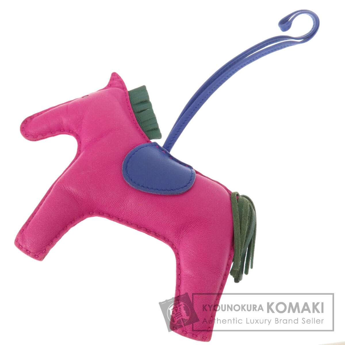 エルメス キーホルダー ロデオチャームMM ローズパープル エレクトリック マラカイト