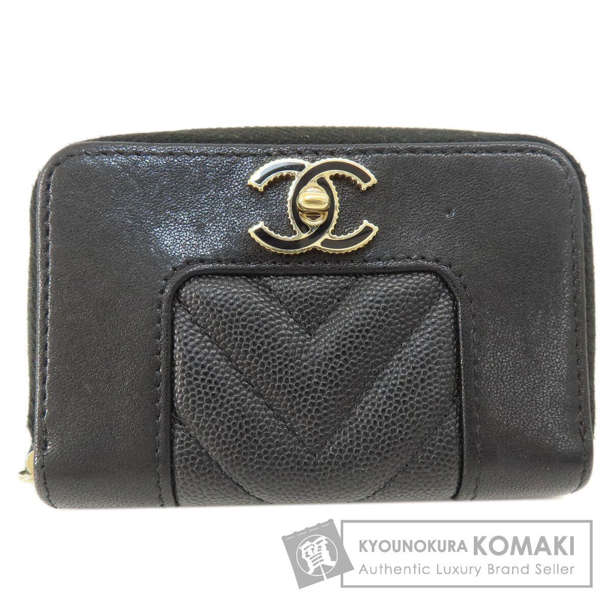 CHANEL シャネル マドモアゼル ゴールド金具 カードケース