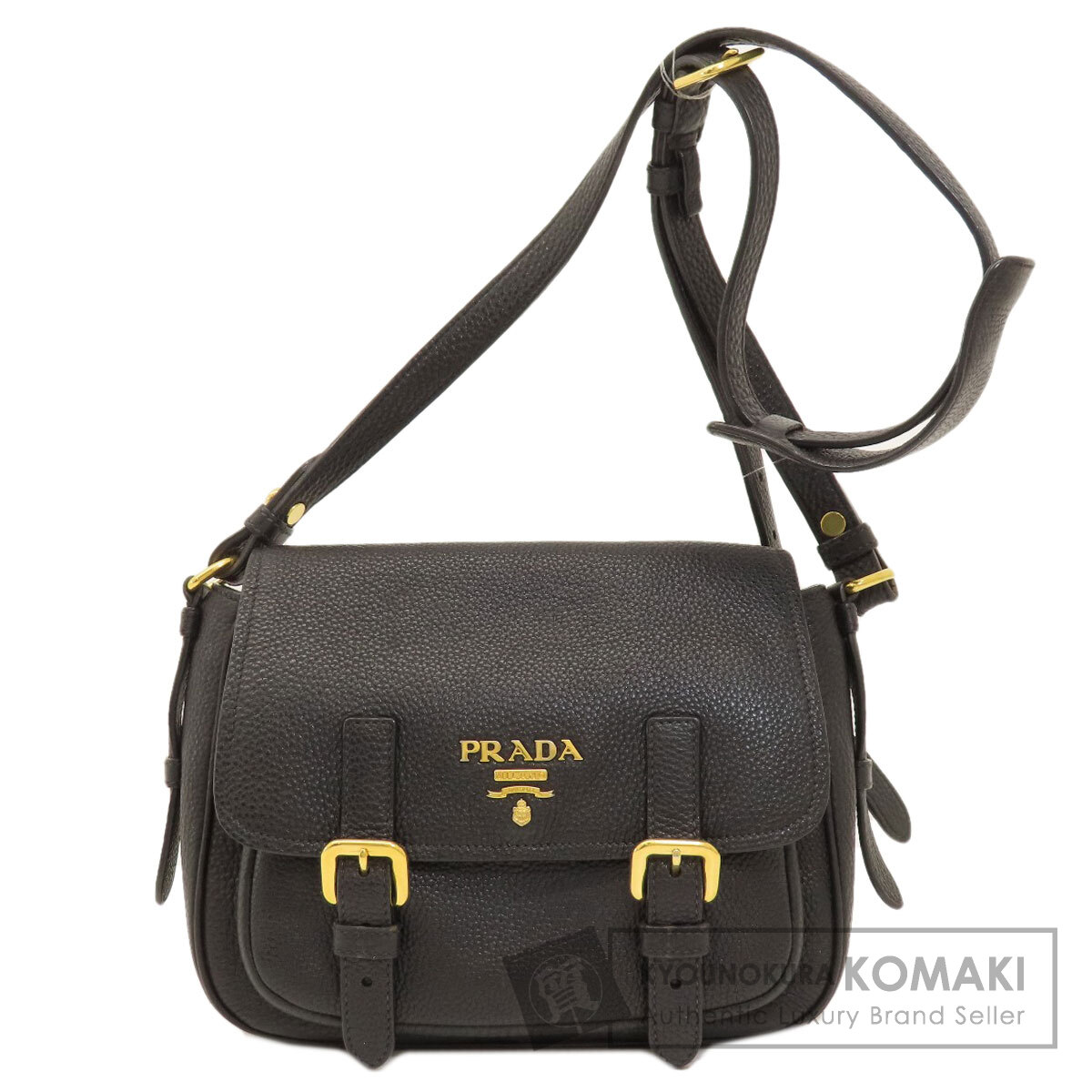 ブラックレザー ショルダーバッグ PRADA 25AWモデル プラダ メンズ ReNylon x サフィアーノレザー