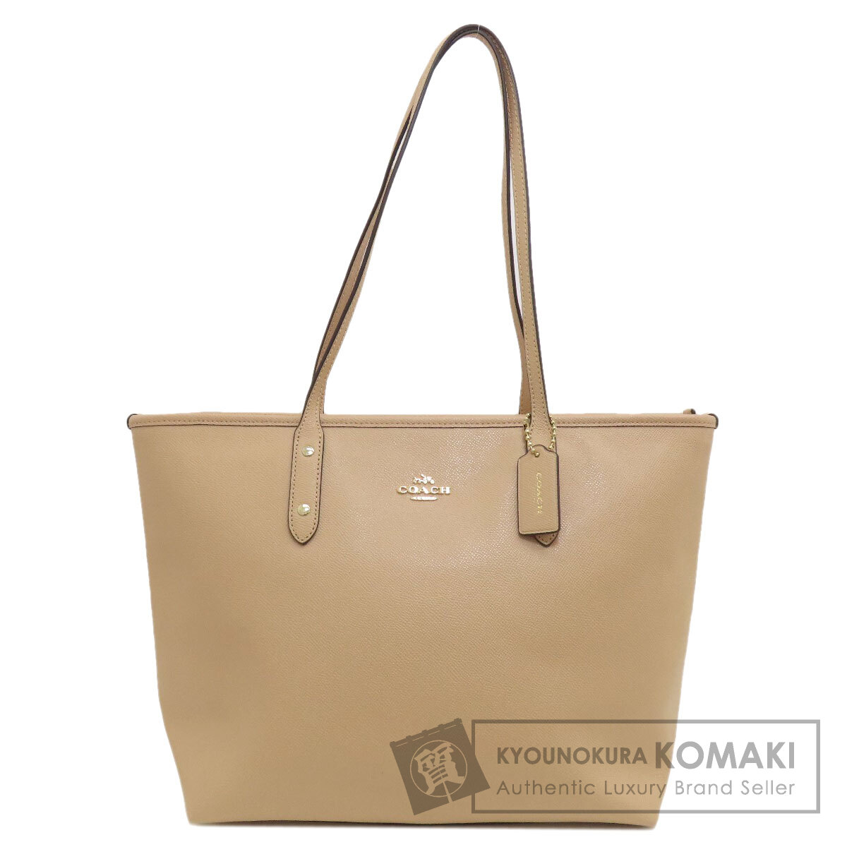 COACH コーチ トートバッグ ボルドー ロゴプレート ファスナー式