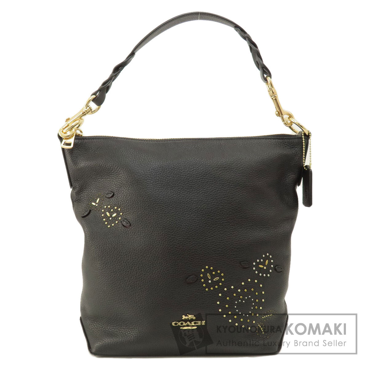 COACH コーチ F46287 ロゴ ハートモチーフ ハンドバッグ レザー