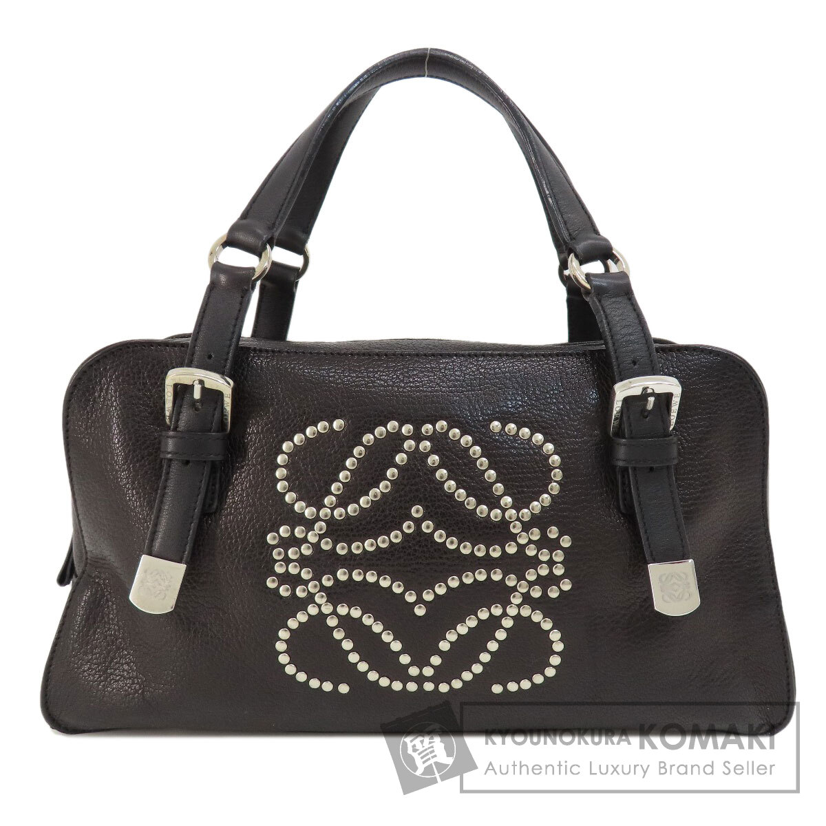 LOEWE ロエベ アナグラム スタッズ ハンドバッグ レザー