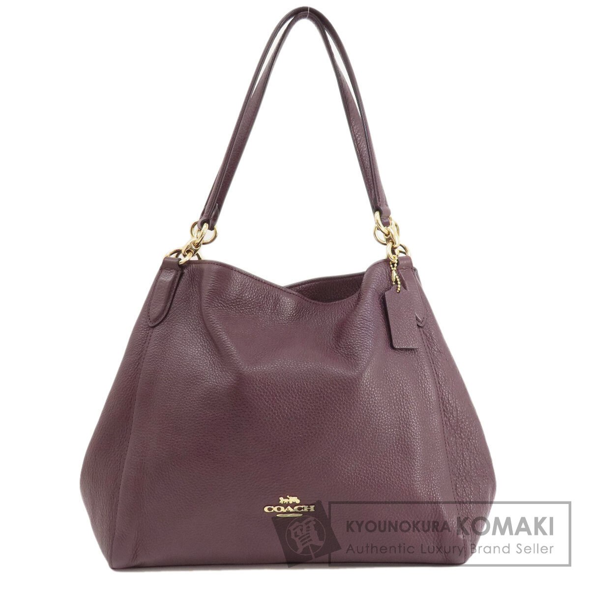 美品 ☆COACH☆ コーチ トートバッグ 無地 レザー ブラック F80268