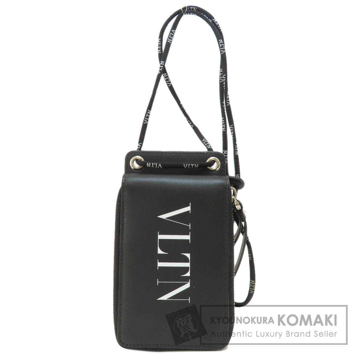 VALENTINO ブラック 二つ折り財布 VLTN VALENTINO ヴァレンティノ VLTN 財布 二つ折財布 ﾌﾞﾗｯｸ ｶｰﾌ ロゴ