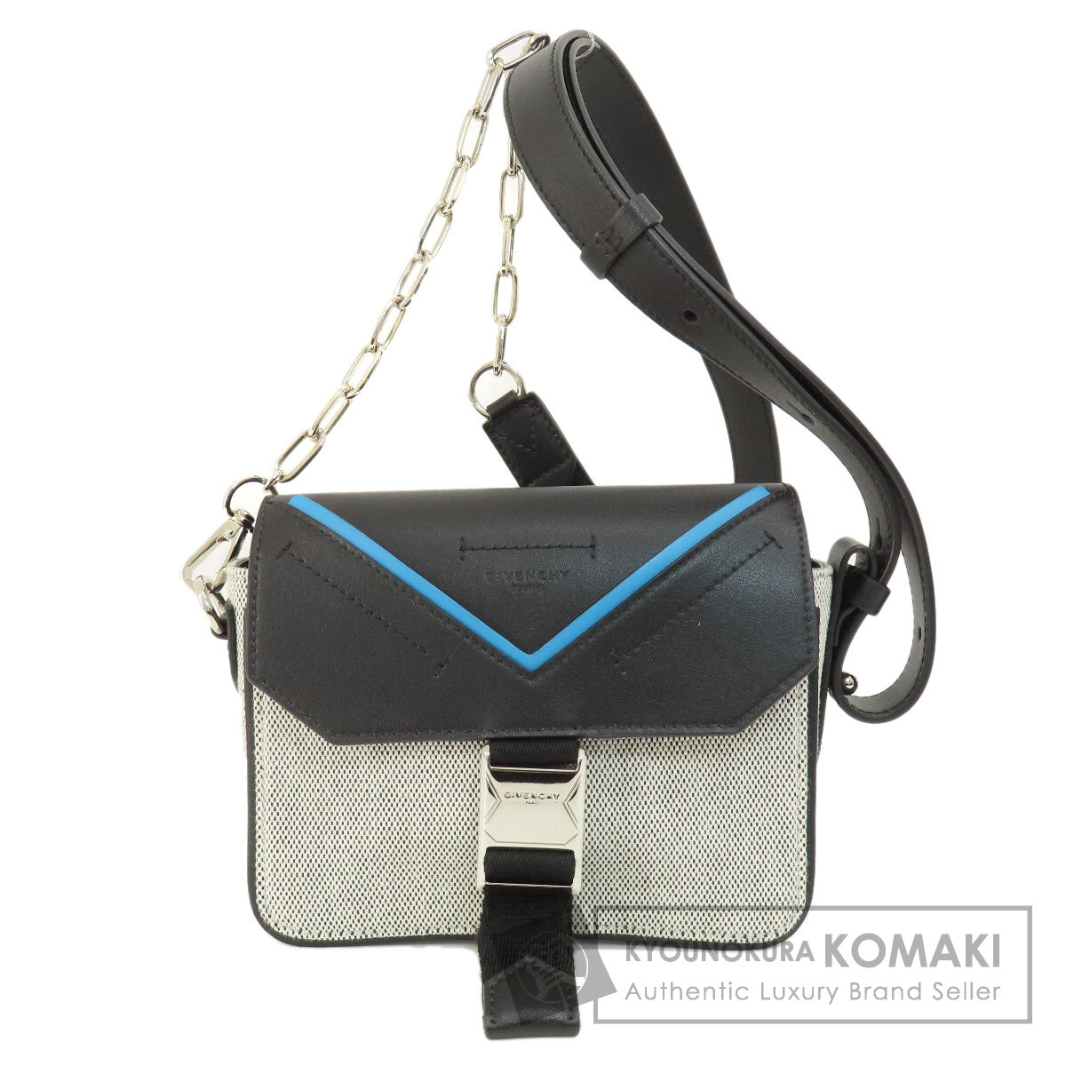 GIVENCHY ジバンシー ロゴ ショルダーバッグ キャンバス/レザー