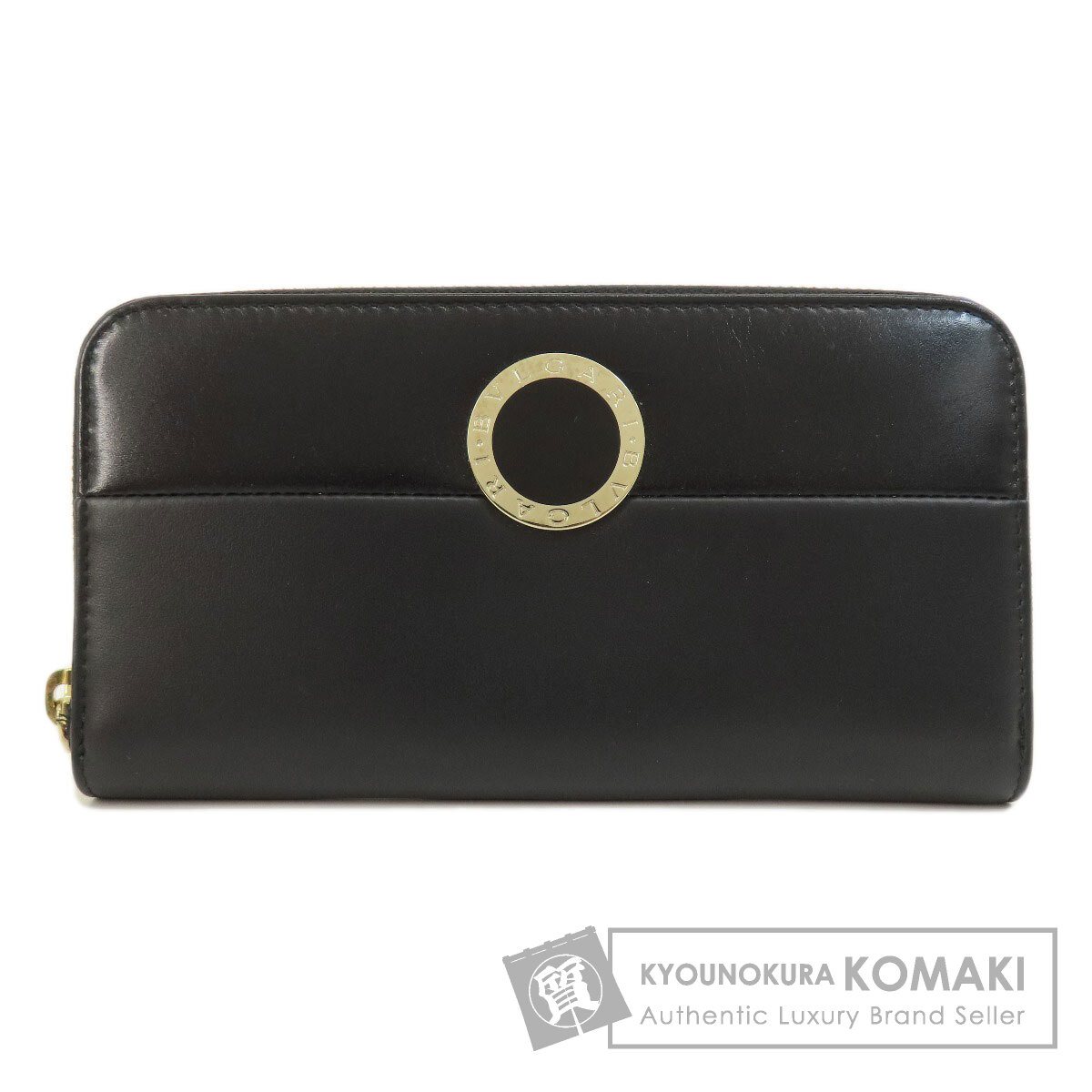 BVLGARI　ブルガリ　ブラックレザー　長財布　ラウンドファスナー　男女兼用 BVLGARI ブルガリ 財布 長財布 レディース Bulgari 2 36933