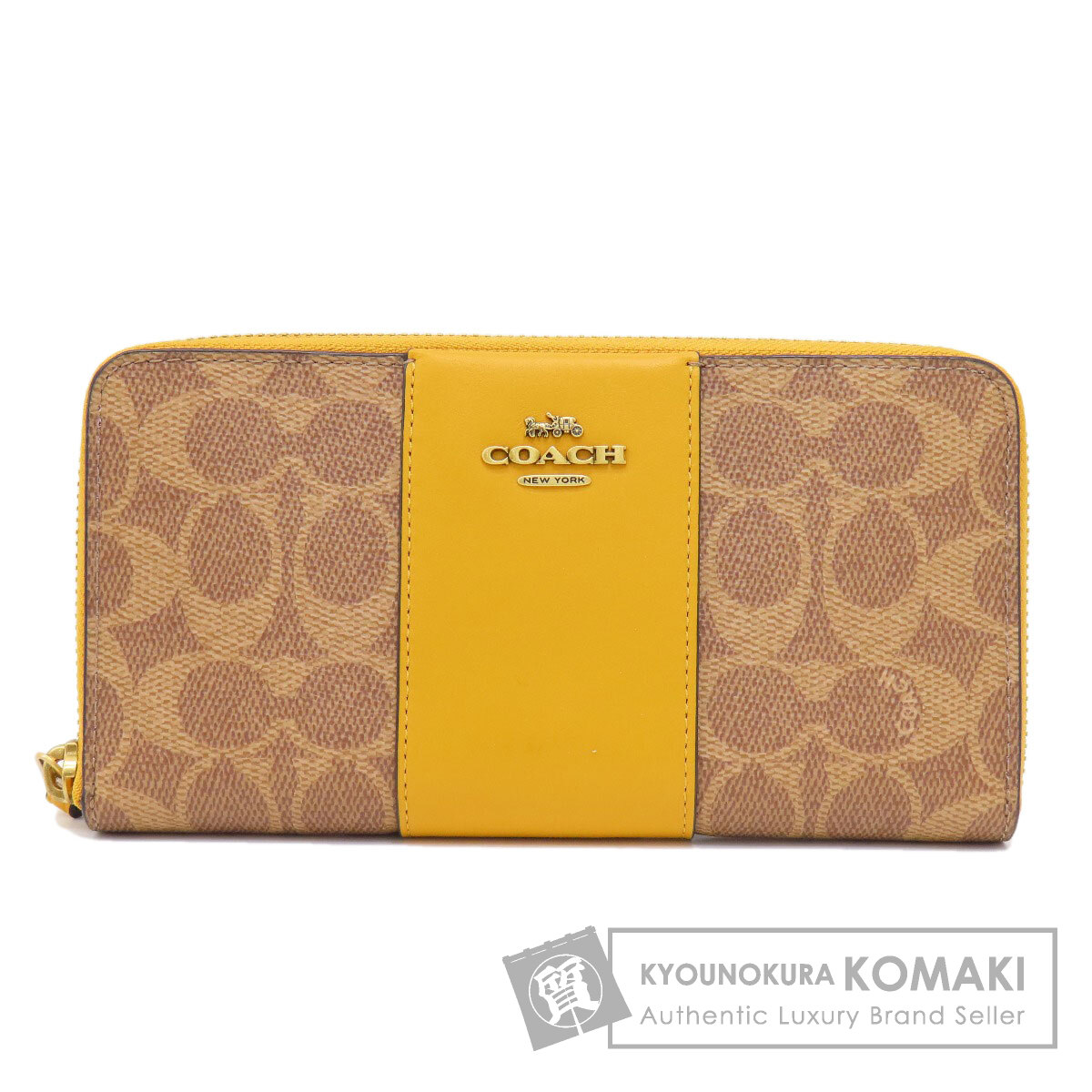 COACH 長財布 シグネチャー イエロー - メルカリ